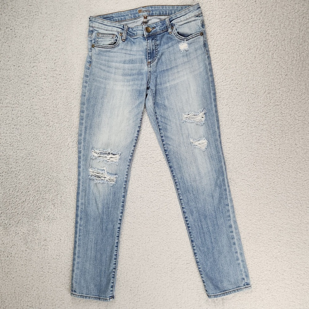 Kut from the Kloth Jeans Womens 2 Blue Distressed Skinny Stretch Denim SP017MD9 - Picture 3 of 16